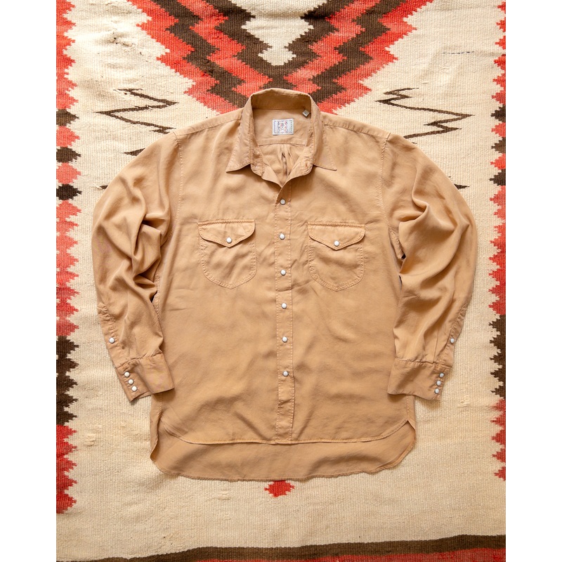 Tencel Gabardine Pearlsnap Shirt – Apricot XS