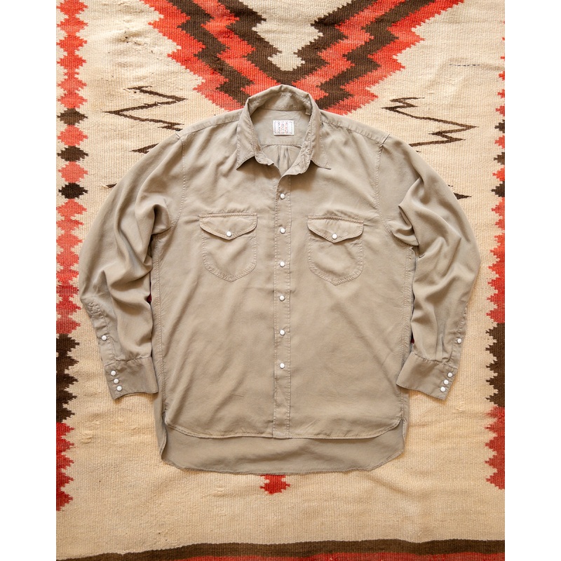 Tencel Gabardine Pearlsnap Shirt – Camp Khaki XS