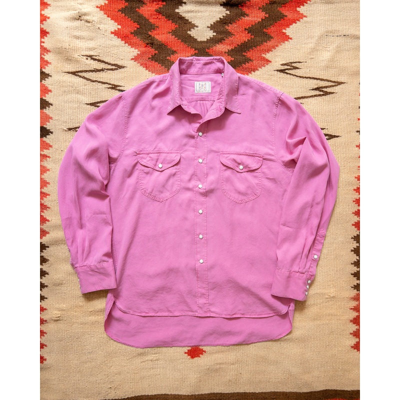 Tencel Gabardine Pearlsnap Shirt – Flamingo XS