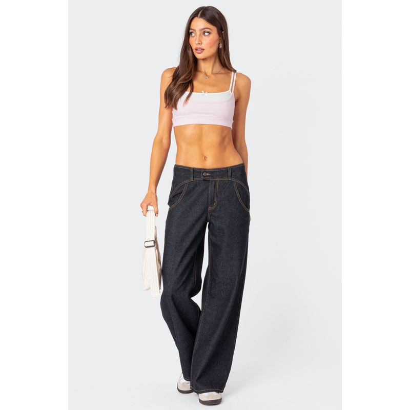 Western Low Rise Jeans DARK BLUE XS