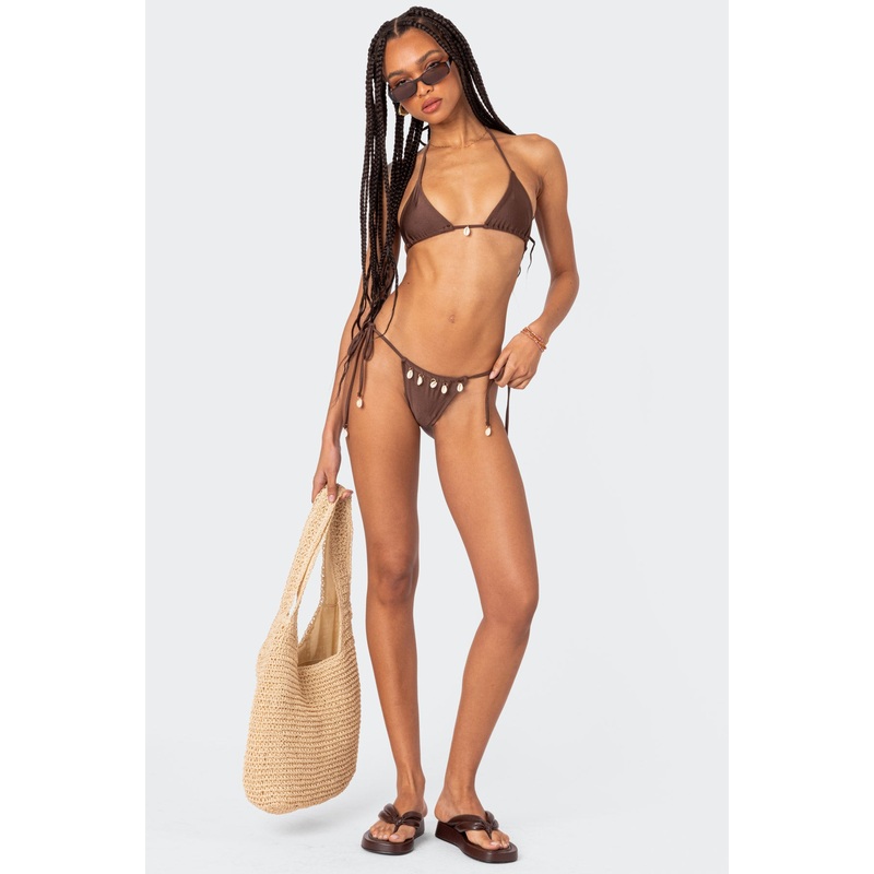 Puka Charm String Bikini Bottom BROWN XXS