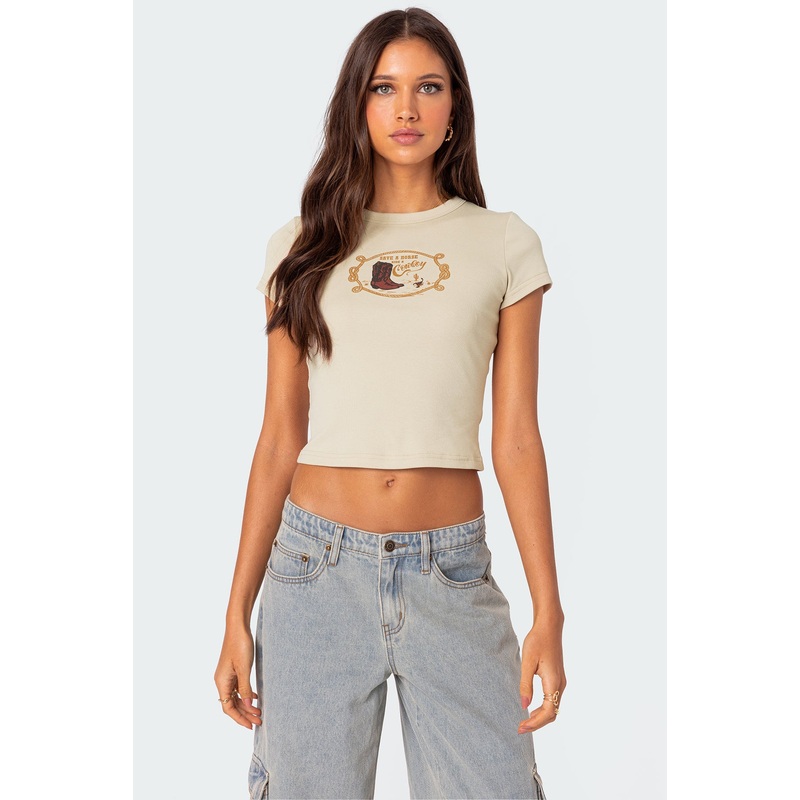 Save A Horse T Shirt BEIGE XS