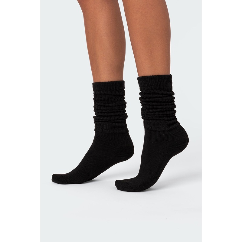 Slouchy Scrunch Socks BLACK OS