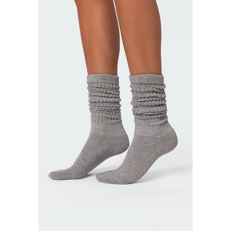 Slouchy Scrunch Socks GRAY MELANGE OS