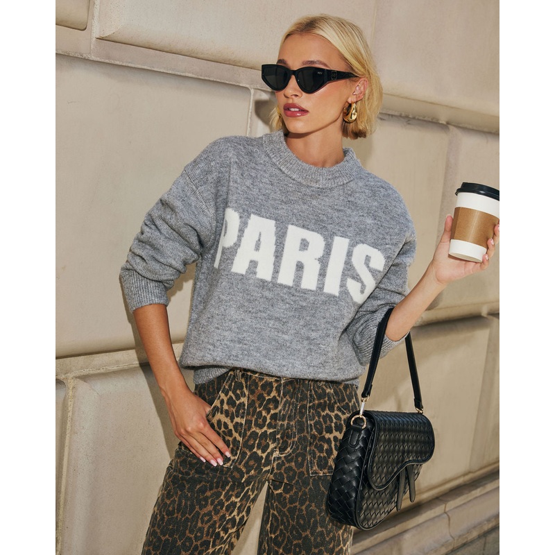 City Of Love Pullover Sweater Grey XS