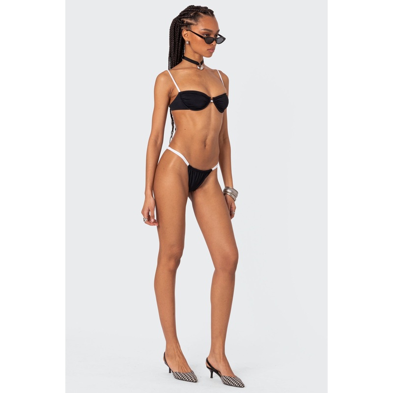Leanna Contrast Bikini Bottom BLACK AND WHITE XS