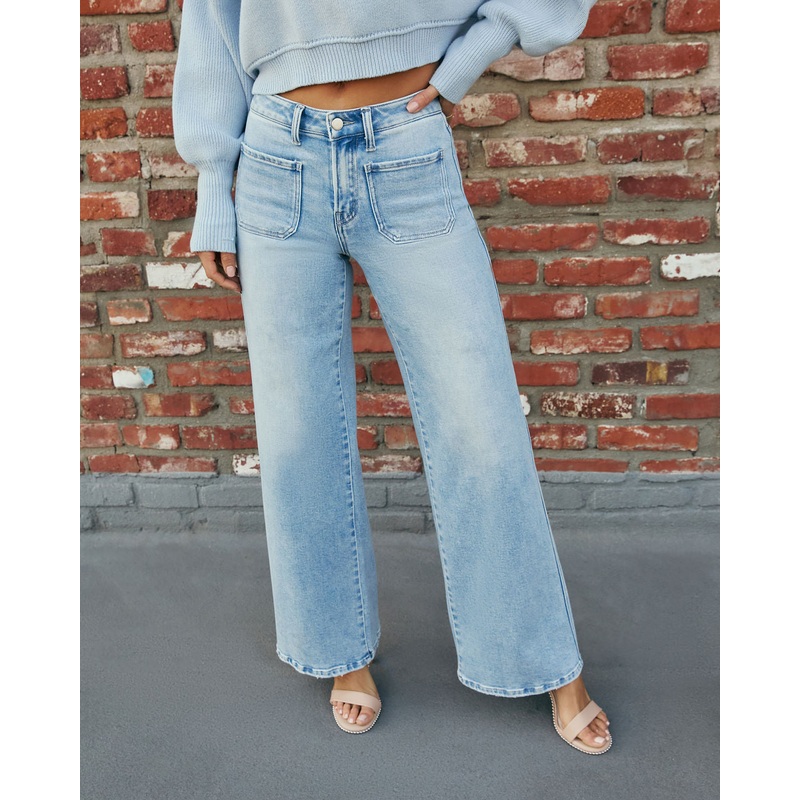 Serenna Super Stretch Wide Leg Jeans Medium Wash 24