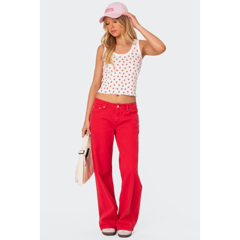 Roman Low Rise Slouchy Jeans RED XS