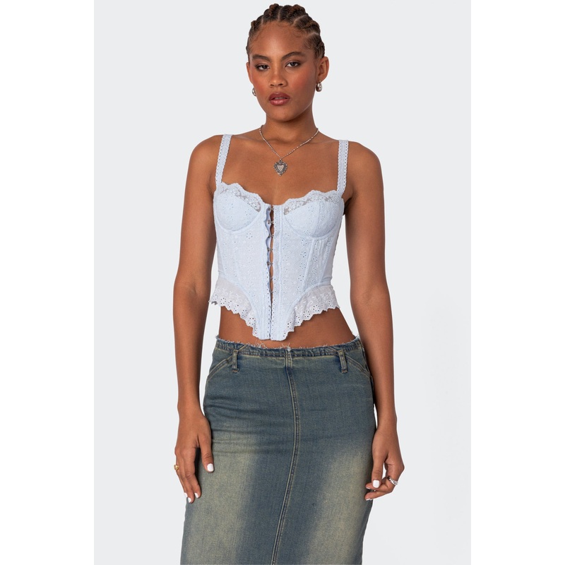 Asteria Eyelet Corset LIGHT BLUE XS