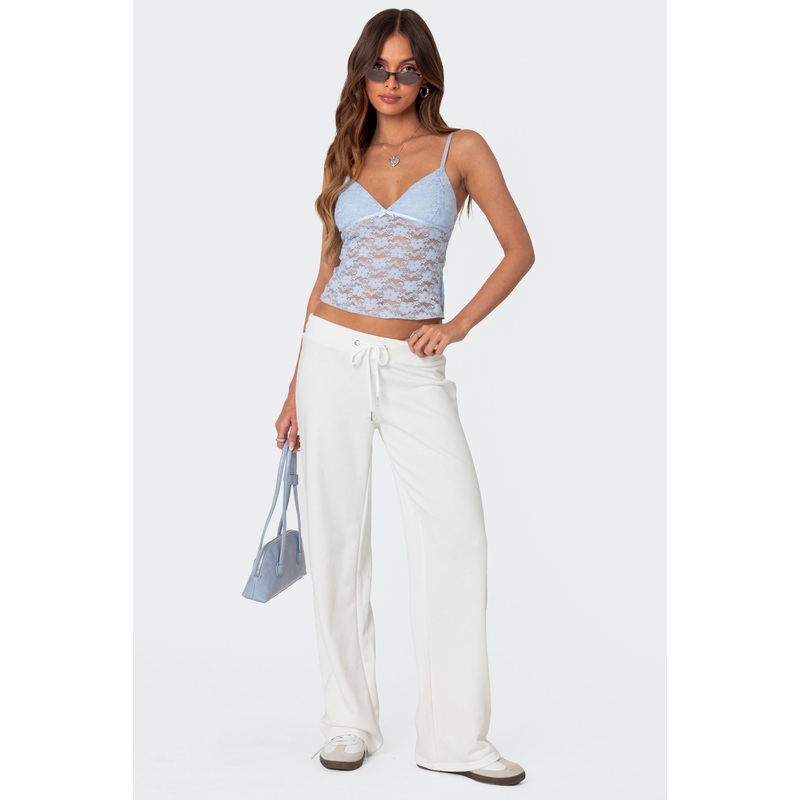 Quinn Straight Leg Sweatpants WHITE XS