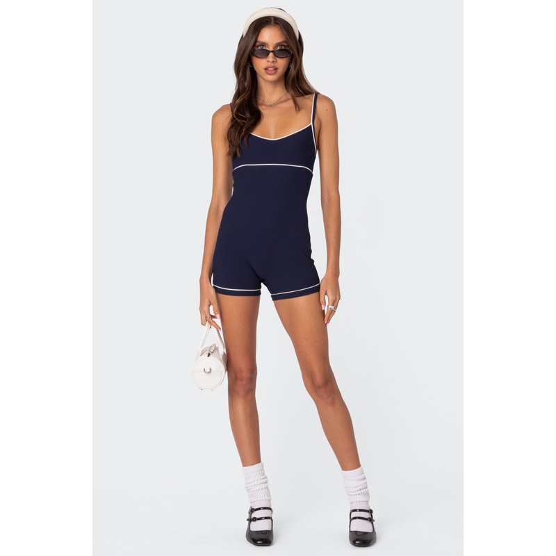 Zetta Contrast Romper NAVY XS
