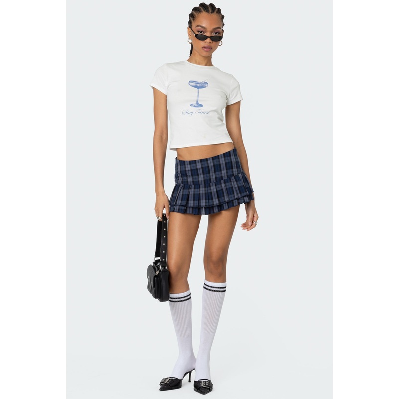 Ara Plaid Pleated Skort DARK BLUE XS