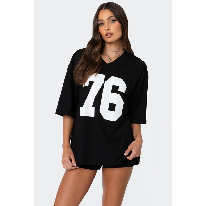 76 Oversized T-Shirt BLACK XS
