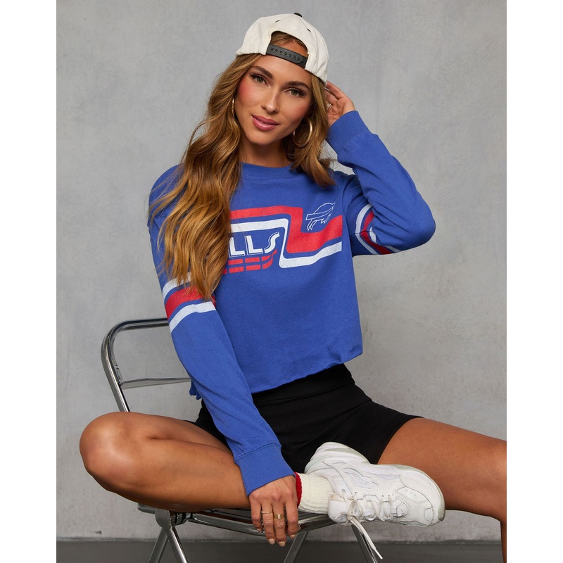 Buffalo Bills Huddle Long Sleeve Graphic Tee Blue XS