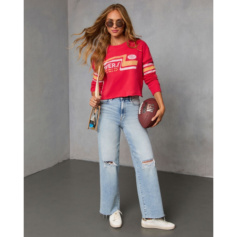 San Francisco 49ers Touchdown Long Sleeve Graphic Tee Red XS