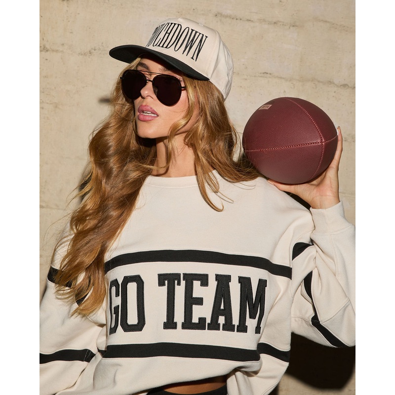 Touchdown Babe Snapback Hat Cream O/S