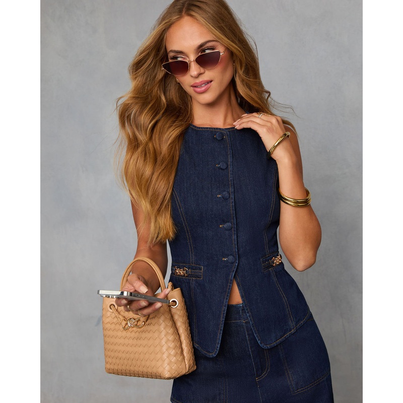 Annise Denim Vest Top Dark Indigo S