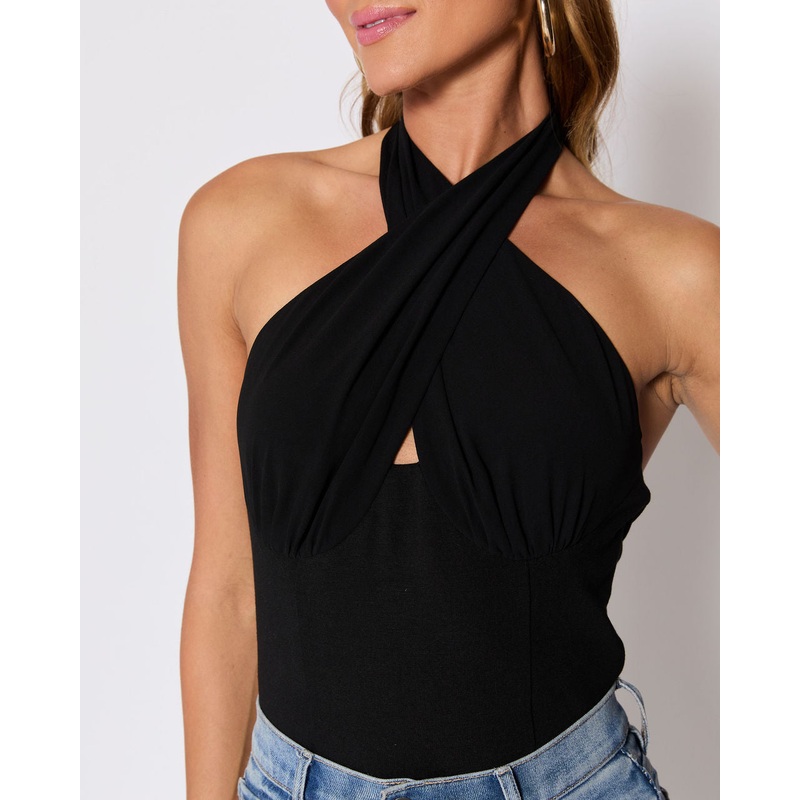 Al Fresco Halter Top Black XS