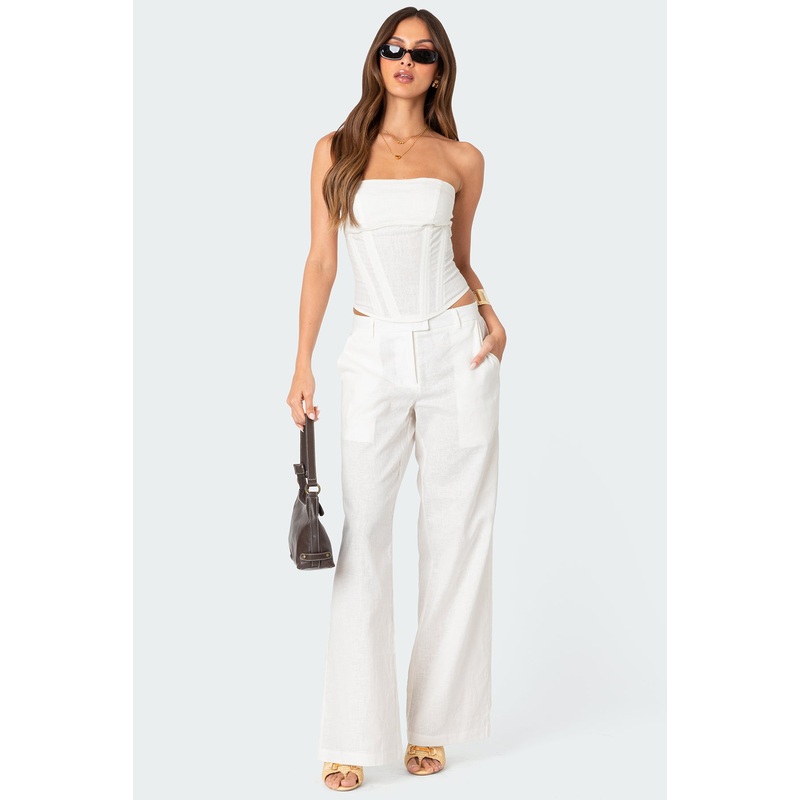 Arya Linen Look Pants CREAM XS