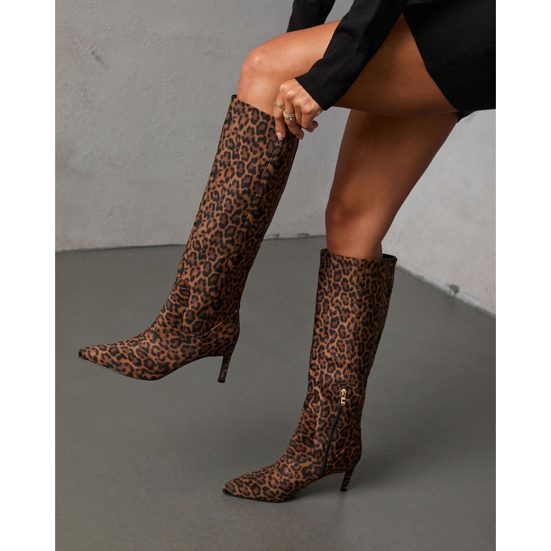 Golden Fig Leopard Print Knee High Boots Leopard 6