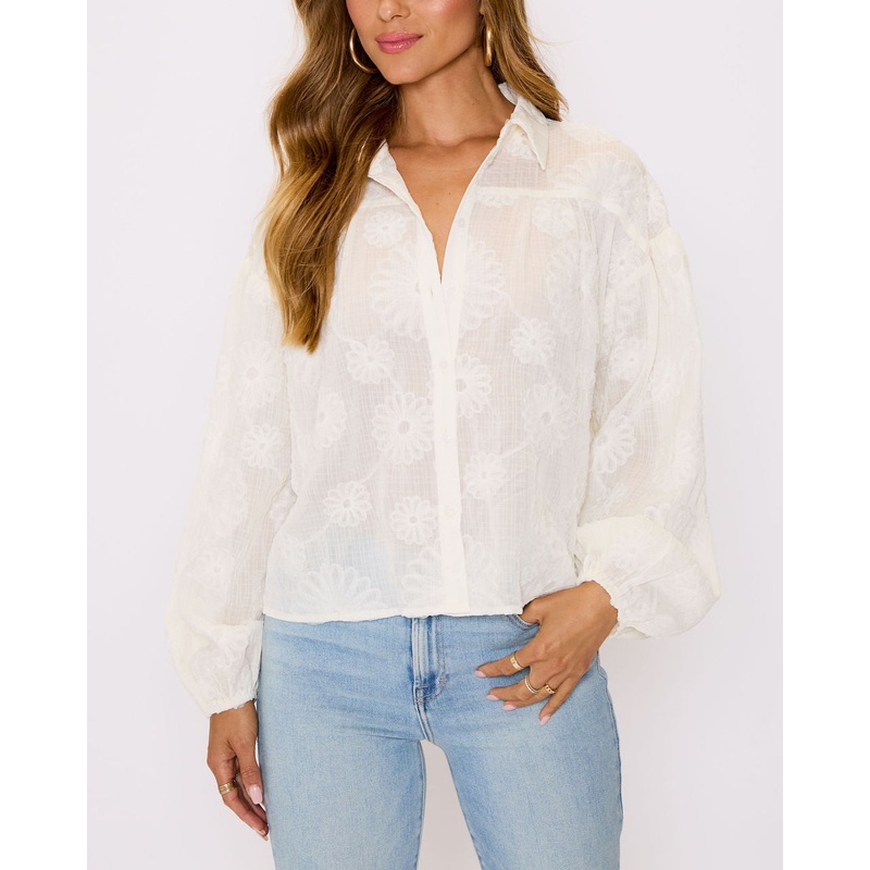 Marley Textured Blouse Cream XS