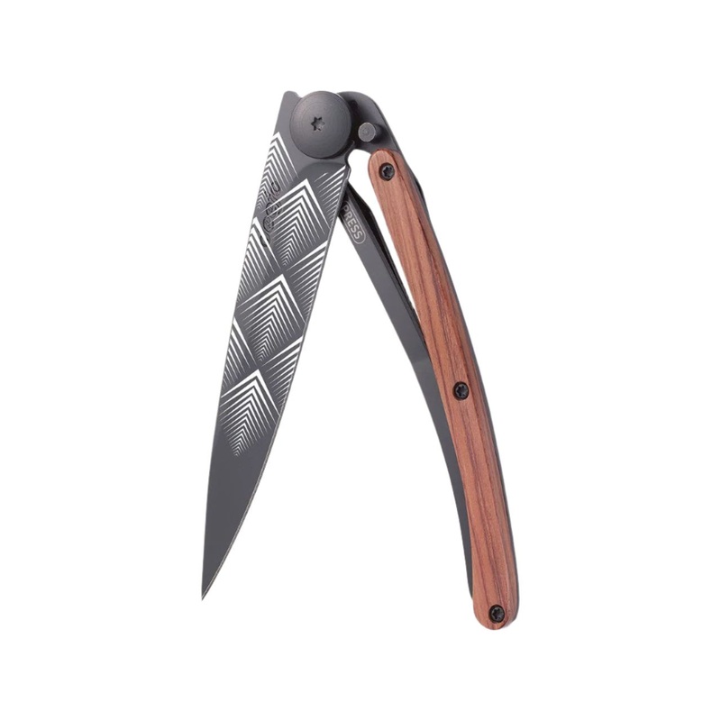 27G Coral Wood Art Deco Knife CORAL WOOD/BLACK