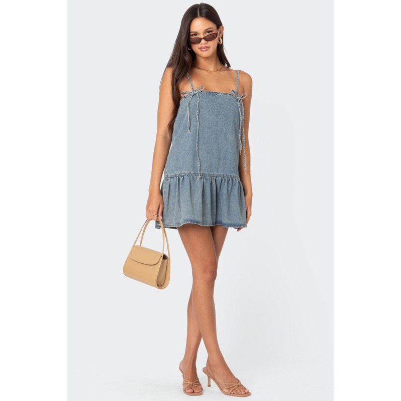 Dylan Denim Mini Dress BLUE WASHED XS