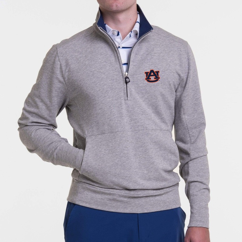 AUBURN | RUSSEL QUARTER ZIP | COLLEGIATE GREY HEATHER SML