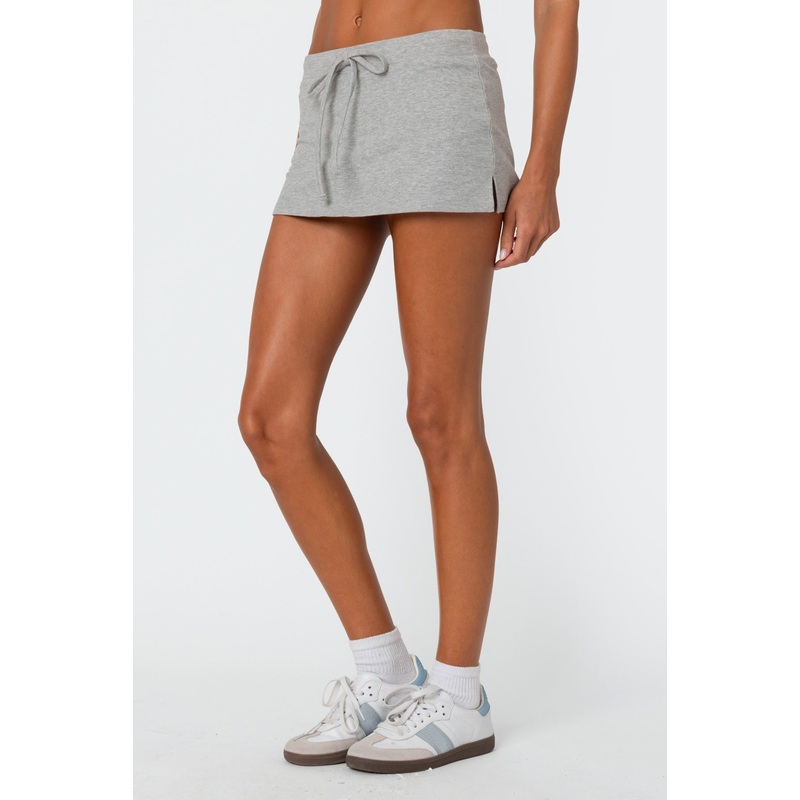 Bayside Slitted Micro Skort GRAY MELANGE XS