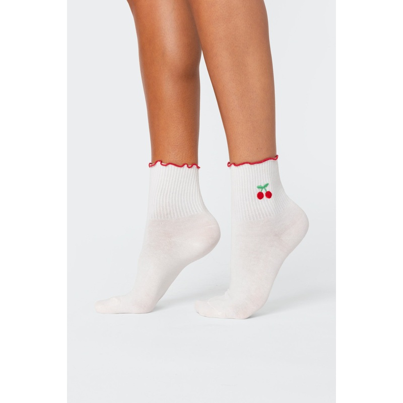 Cherry Socks WHITE OS