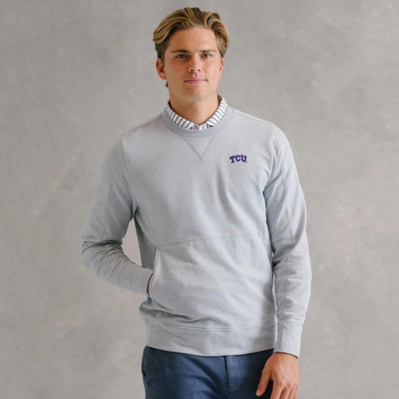 TCU | RUSS CREWNECK | COLLEGIATE GREY HEATHER SML