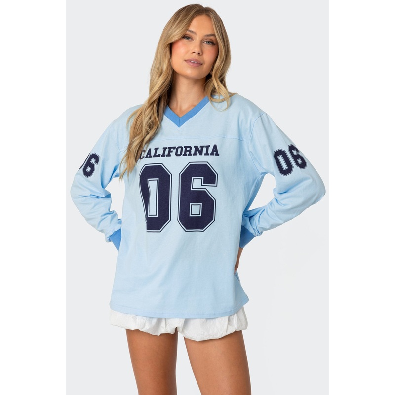 06 Oversized Long Sleeve T Shirt LIGHT BLUE XS