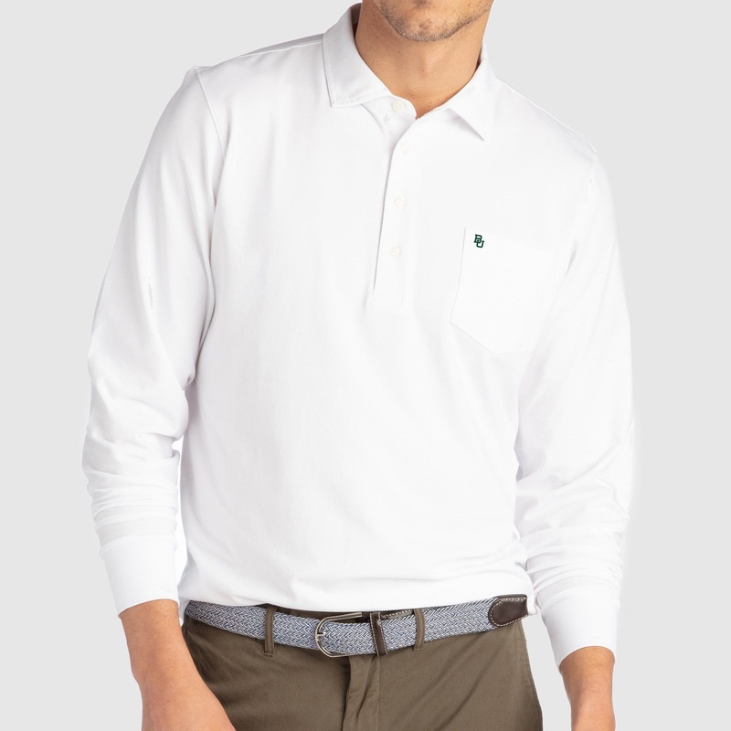 BAYLOR | JACK LONG-SLEEVE POLO | COLLEGIATE WHITE SML