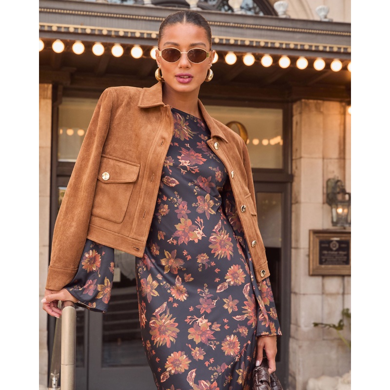 Bronzed Echo Suede Jacket Tan XS