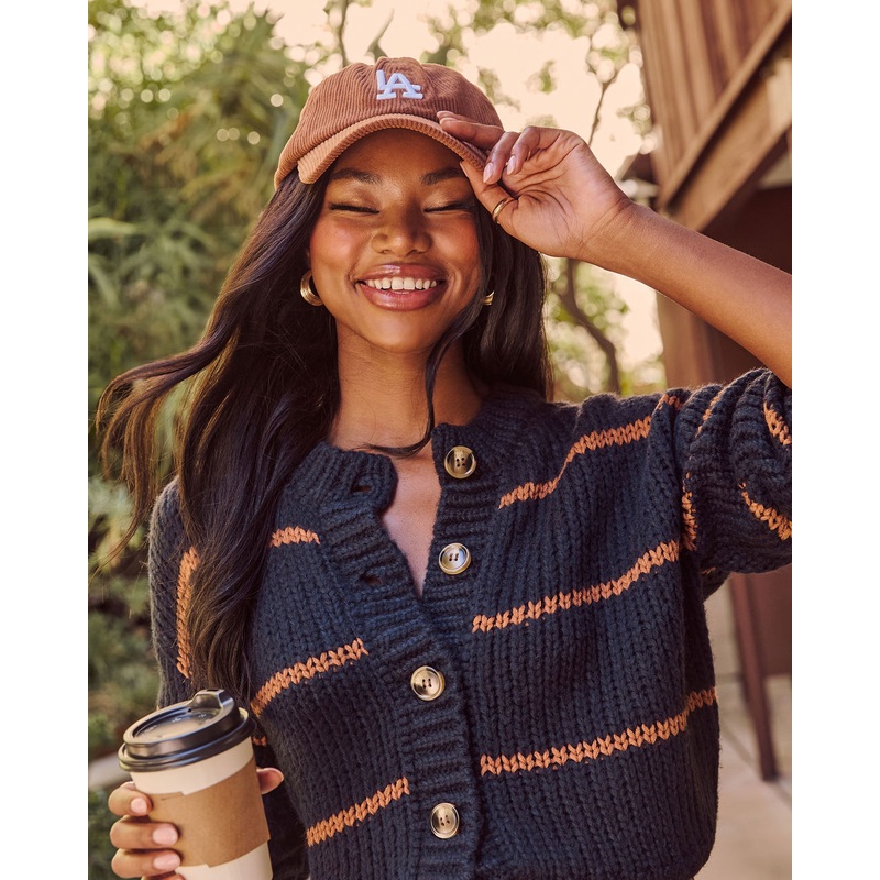 LA Babe Corduroy Baseball Cap Cognac O/S