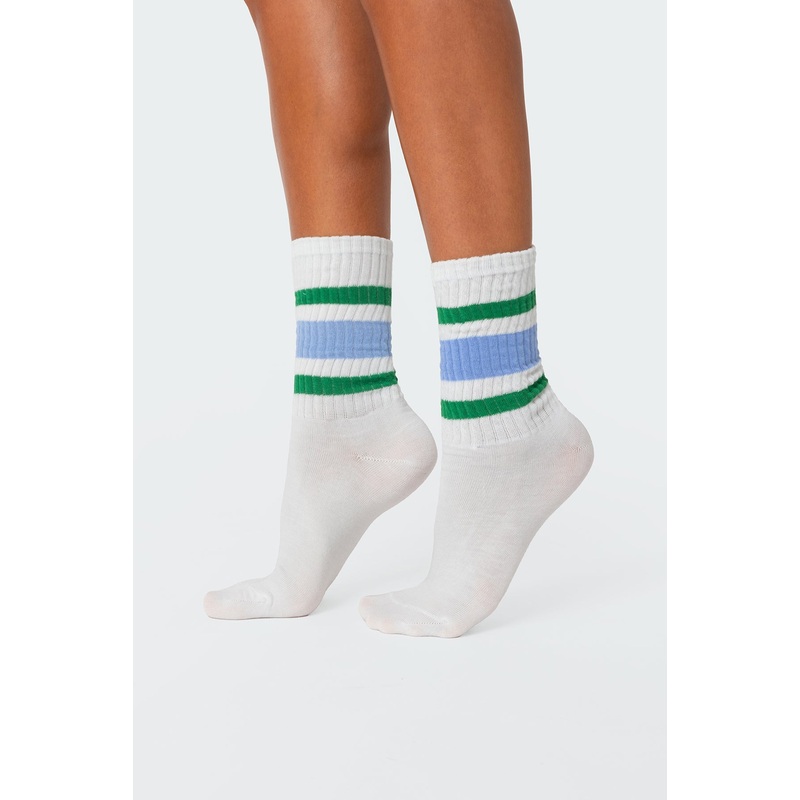 Triple Striped Socks WHITE OS