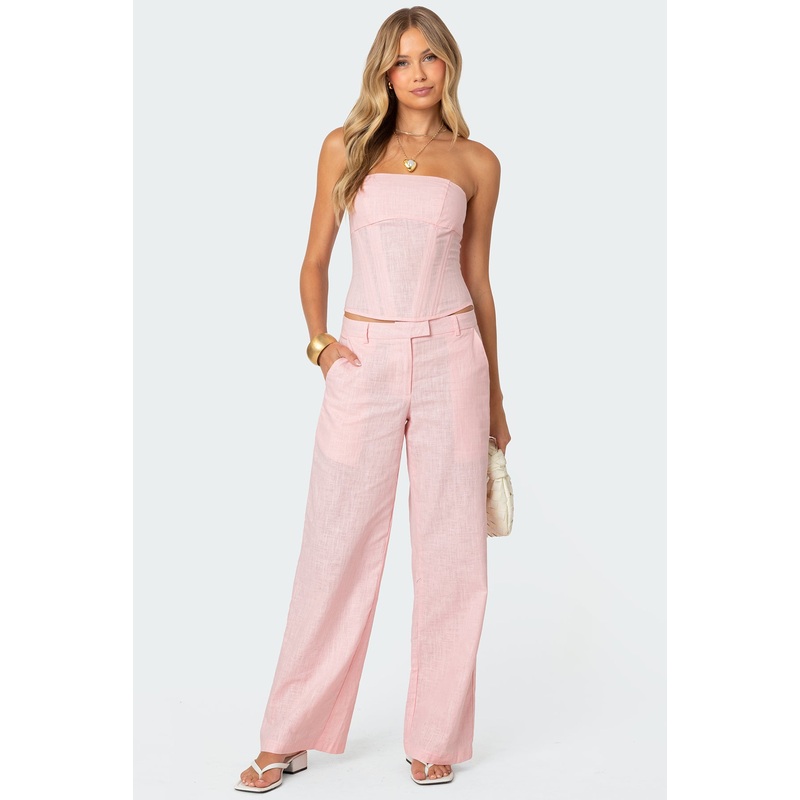 Arya Linen Look Pants LIGHT PINK XS