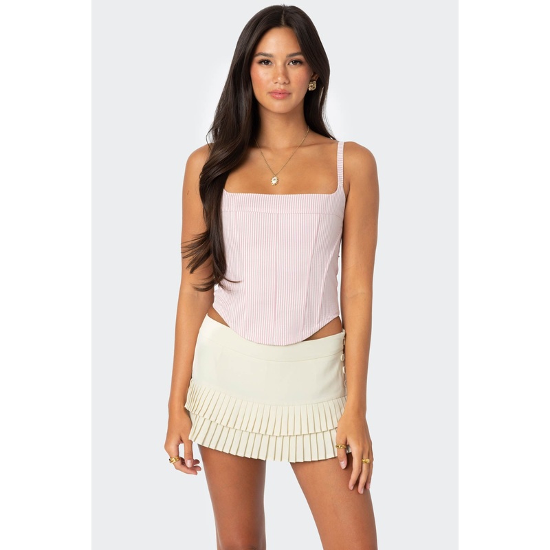 Cammie Striped Corset PINK AND WHITE XS