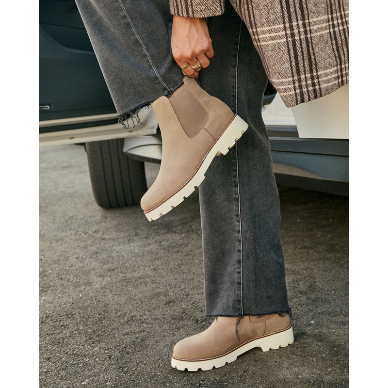 Cecilie Suede Ankle Boots Khaki 6