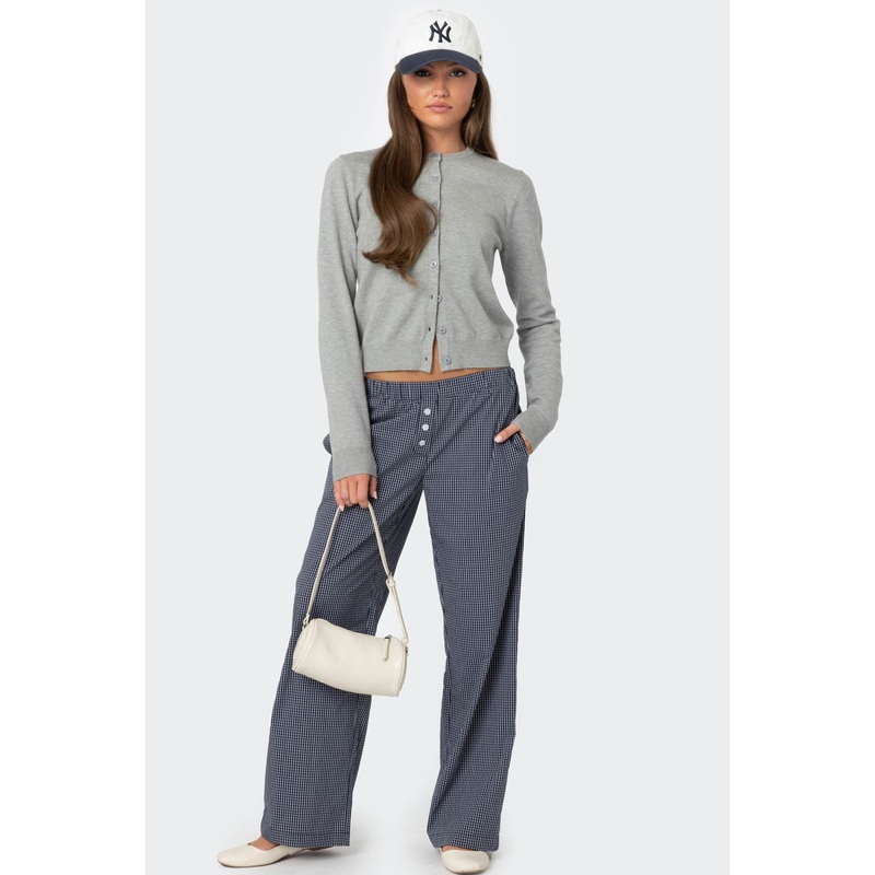 Ellery Checkered Pants NAVY XS