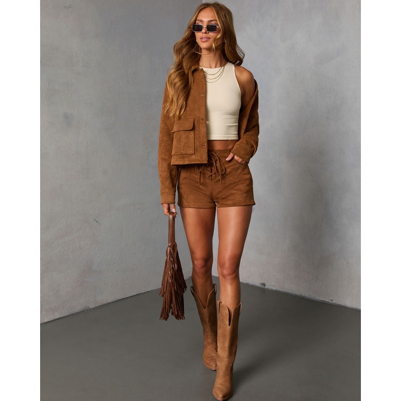 Autumn Muse Suede Jacket Brown XS