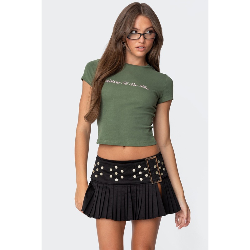 Nothing To See T Shirt OLIVE XS