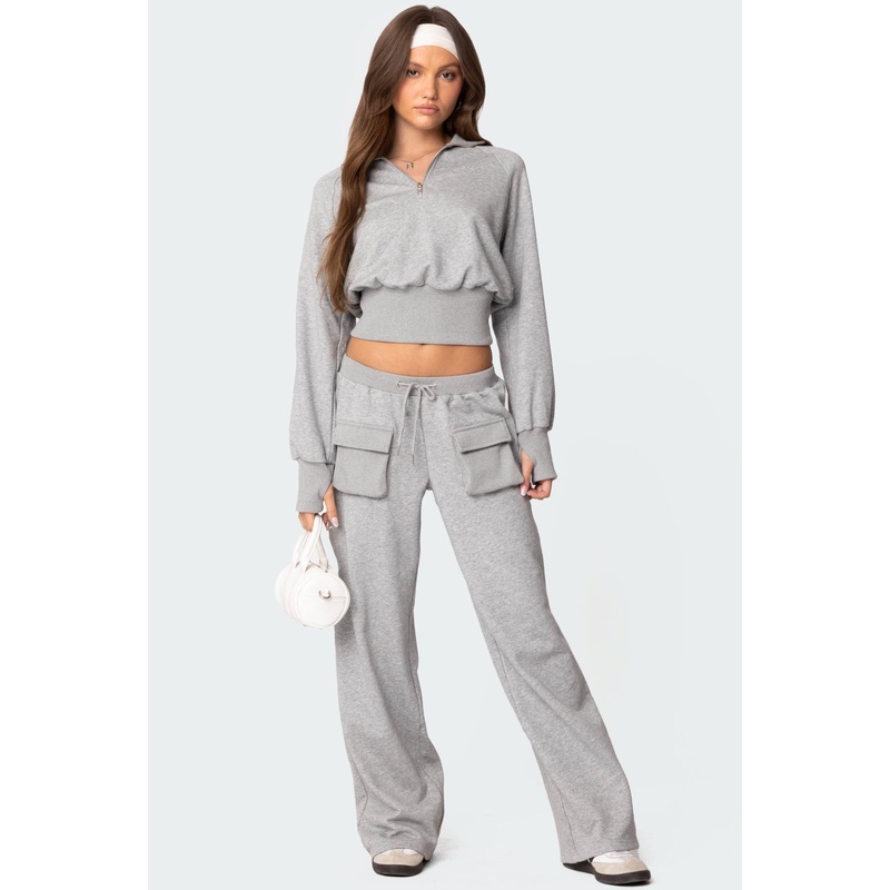 Bailey French Terry Cargo Pants GRAY MELANGE XS