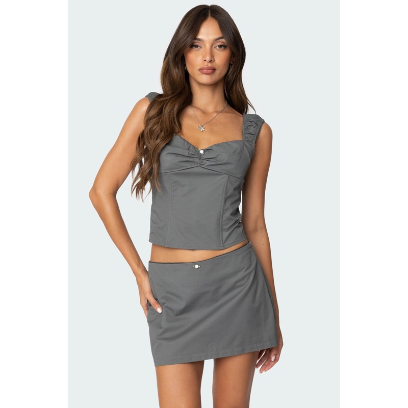 Adalyn Ruched Corset DARK GRAY XS