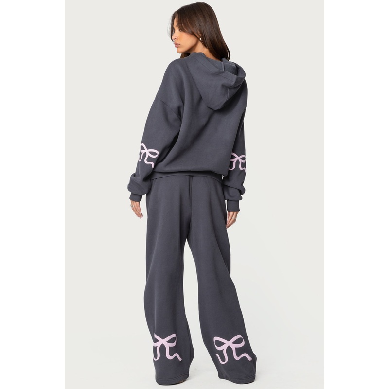 Bonney Bow Detail Sweatpants DARK GRAY XS