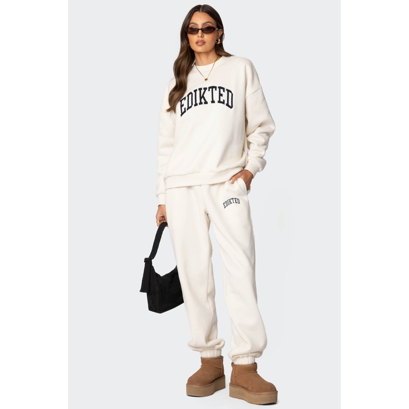 Edikted Babe Oversized Sweatpants CREAM XS