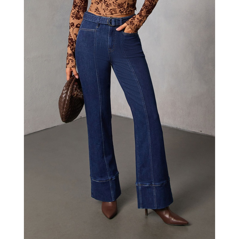 Harloe 90s Vintage Stretch Flare Jeans Dark Wash 24