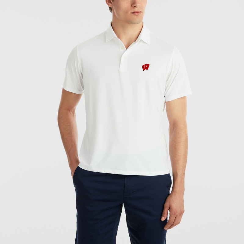 WISCONSIN | DRADDY SPORT RYAN POLO | COLLEGIATE WHITE SML