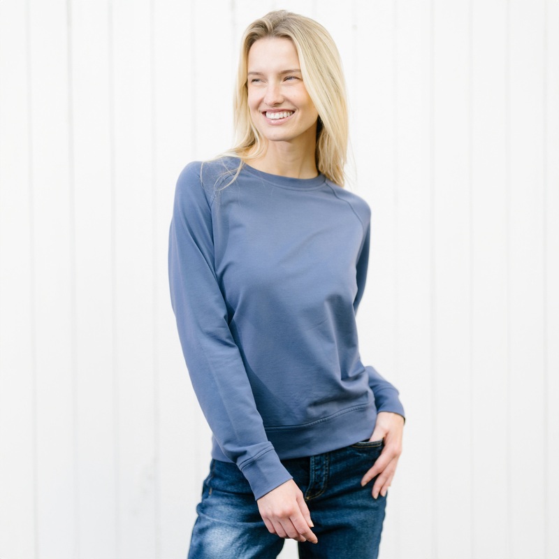 ANNIE CREW SWEATSHIRT DENIM XS