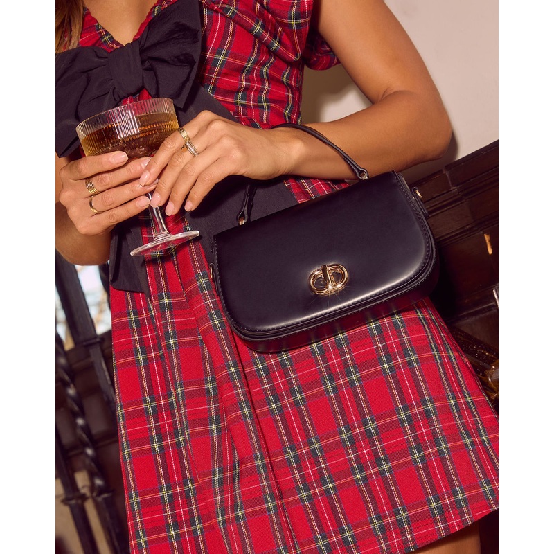 Sienra Top Handle Leather Bag Black O/S